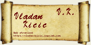 Vladan Kičić vizit kartica